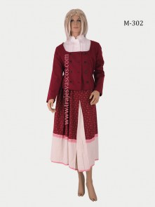 CHAQUETA PARA TRAJE VASCO DE COLOR GRANATE M302 (4)